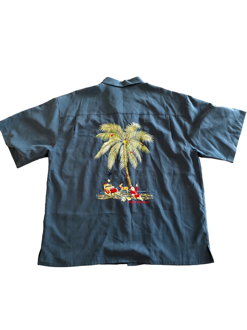 Bamboo Cay Men’s XXL Embroidered Christmas Hawaiian Camp Shirt 🎄🌴 - Picture 5 of 5